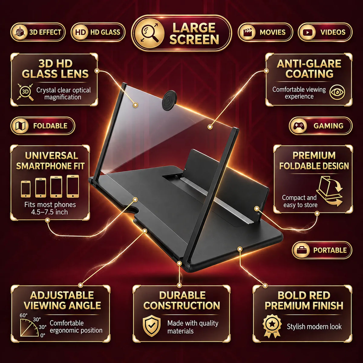 Phone Screen Magnifier | Foldable & Portable Design | Buy 1 Get 1 Free🔥